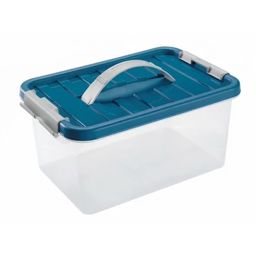 Clipbox Tároló doboz  8,0L 34x23x16cm fogantyúval, Clippes tetővel 1632