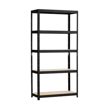 FÉM polc FEKETE 5 polcos HDF 180x90x40cm