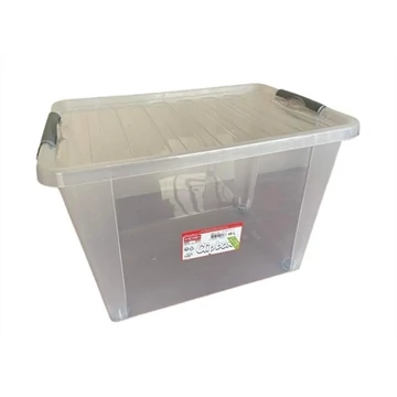 Clipbox - Lite Tároló doboz 60L 59x38x36cm gurulós, Clippes tetővel 608