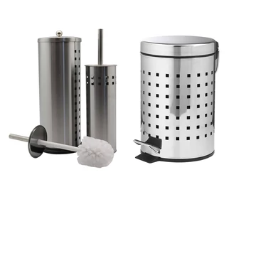 Fürőszoba szett rozsdamentes (Kuka 3L, wc papír tartó, wx kefe)