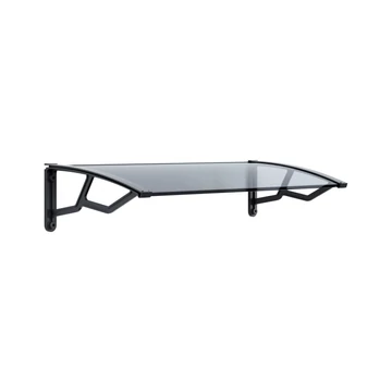 Előtető Átlátszó méhsejtes polikarbonát, UV-ellenes lemez 4 mm, polipropilén megerősített karok sötétszürke, 495x1190x245 mm. PE50120T