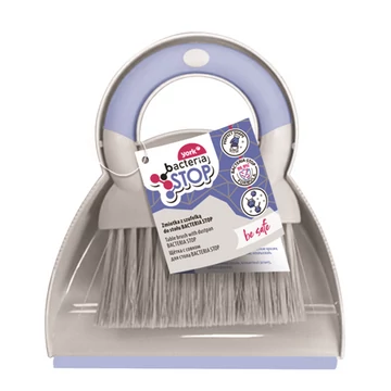 Szemeteslapát gumi éllel + kefe BACTERIA STOP 6211
