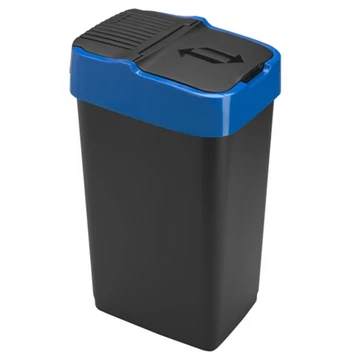 Szemetes billenős 18L 29x23x43cm Push Up Fekete 1341-kék