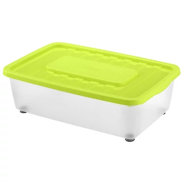 Boxmania Tároló doboz 25L 56x37x18cm gurulós, tetővel 1565