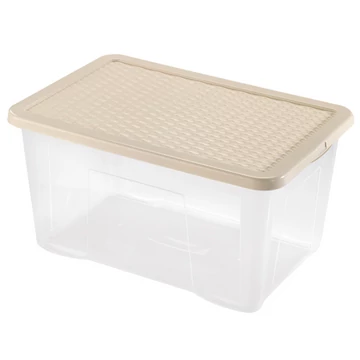 Quasar - Rattan Tároló doboz 60L 60x40x30cm tetővel 4625