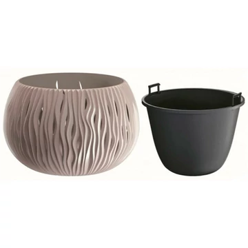 Sandy Bowl kerek virágcserép Ø37x21,8cm 9,0L Mokka DSK370-7529U