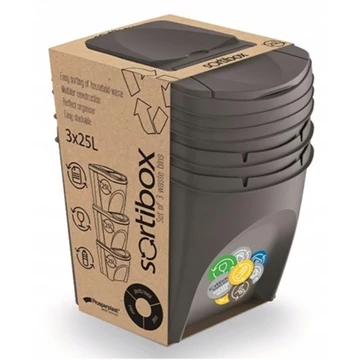 Szemetes Szelektív 3 x 25L 29,3x39,2x33,5cm Sortibox IKWB25S3-405U