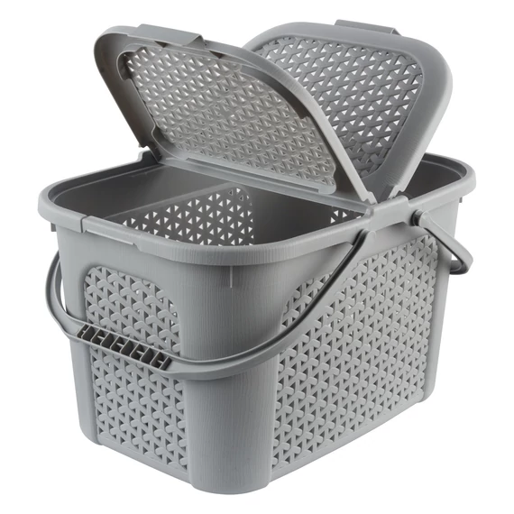 Picnic kosár "rattan" 28L 35x46x28,5cm SZÜRKE 1065913000000