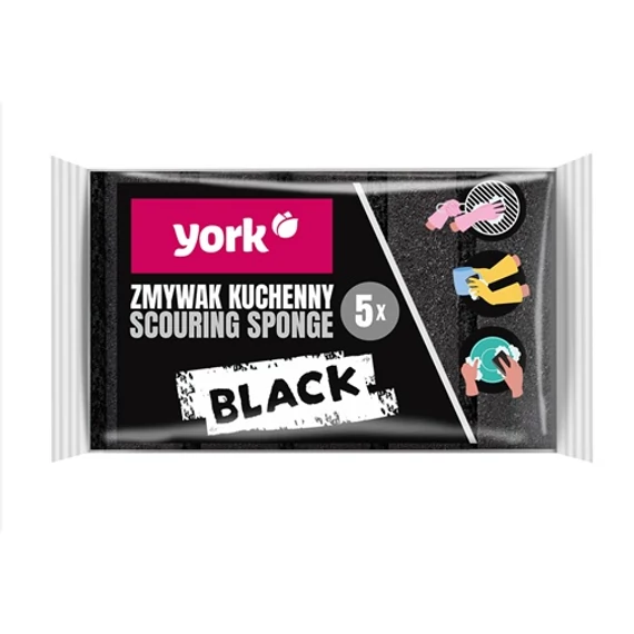 Mosogató szivacs dörzsi 5db/cs BLACK 3033