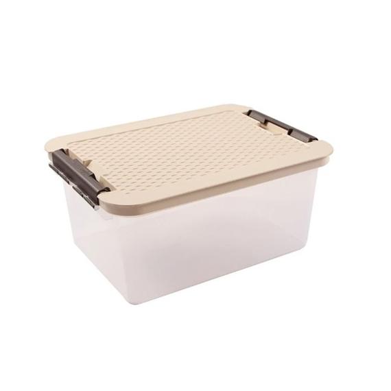 Clipbox - Rattan Tároló doboz 38L 52x36,5x26cm Clippes tetővel 4605