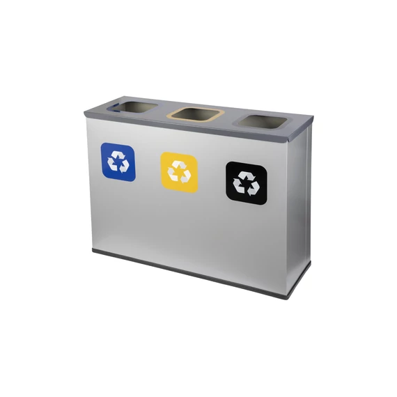 Szemetes szelektív fém EKO 3-WAY 3x60L 91x31x69cm 134