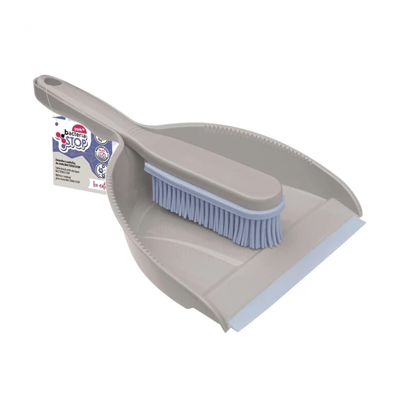 Szemeteslapát gumi éllel + gumis kefe BACTERIA STOP 6206
