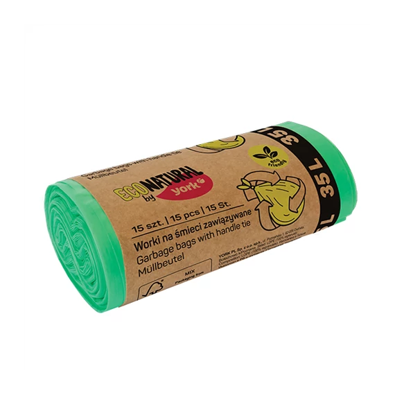 Szemeteszsák 35L / 15db hullámos ECO NATURAL 9005