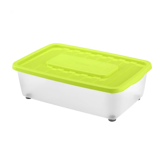 Boxmania Tároló doboz 25L 56x37x18cm gurulós, tetővel 1565