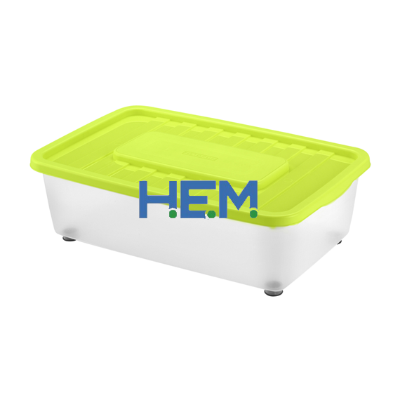 Boxmania Tároló doboz 25L 56x37x18cm gurulós, tetővel 1565