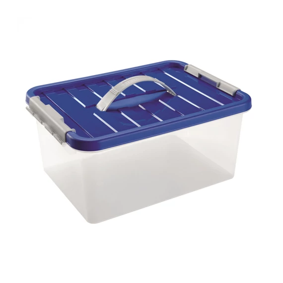 Clipbox Tároló doboz 14L 40x29x18cm fogantyúval, Clippes tetővel 1634