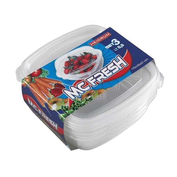 Mc Fresh Ételtároló 3 x 0,9L 17,5x16,5x5,7cm 1806