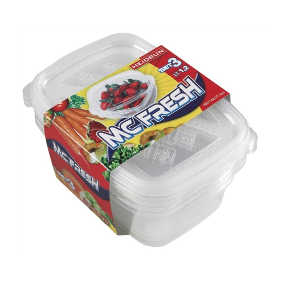 Mc Fresh Ételtároló 3 x 1,2L 19,8x14,2x7,7cm 1809