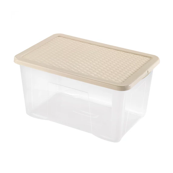 Quasar - Rattan Tároló doboz 60L 60x40x30cm tetővel 4625