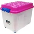 Kép 1/2 - Clipbox Tároló doboz 75L 60x40x46cm gurulós, Kubrik Clippes tetővel 1655