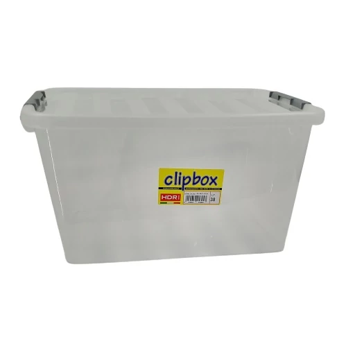 Clipbox Tároló doboz  38L 52x36,5x26cm Clippes tetővel 1605