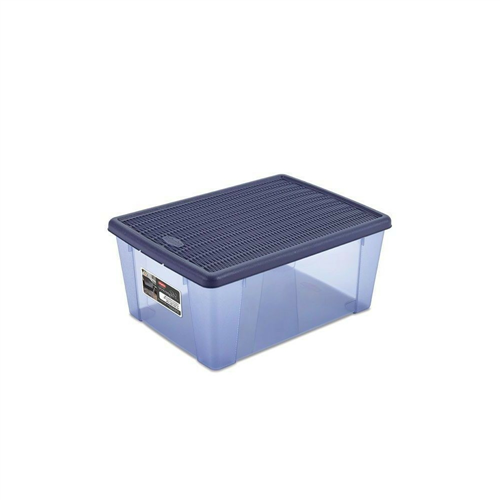 Rattan tetős Tároló doboz 30L 59x39x17cm Elegance Box XXL kék 30871