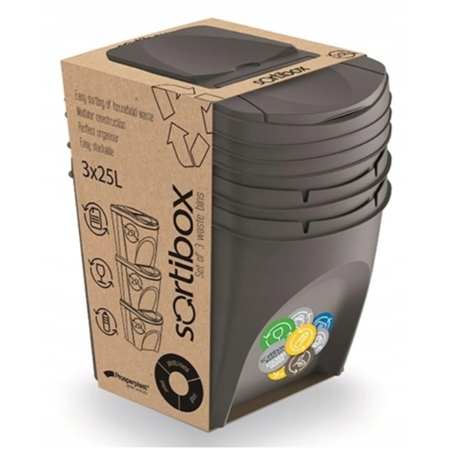 Szemetes Szelektív 3 x 25L 29,3x39,2x33,5cm Sortibox IKWB25S3-405U