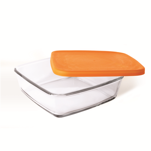 Hőálló Jénai ételtároló műanyag tetővel 1,8L 21,2x21x6,5cm Boroszilikát Daily PPSK180A
